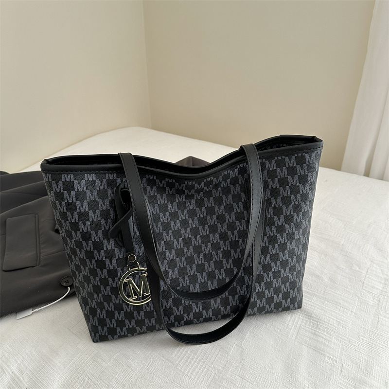 TEMU Light Luxury, Minimalist, Fashionable, High-end Texture, Design Sense, Tote Bag, Women's Pattern, Large Capacity Shoulder Bag