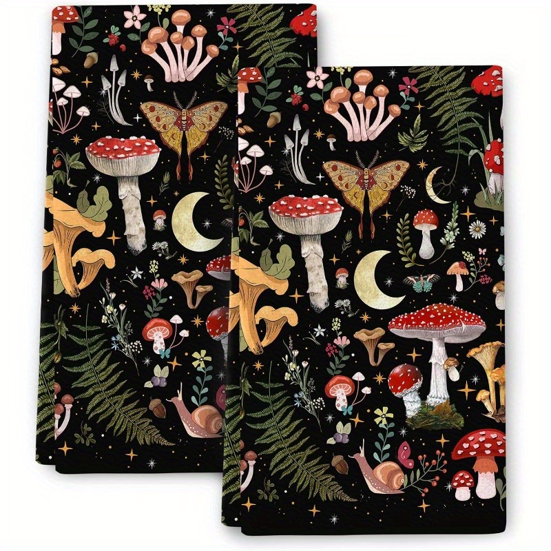 

2pcs Set Polyester Kitchen Towels - 18x26 Inch, Absorbent & Machine Washable, Modern Cartoon For Home Decor