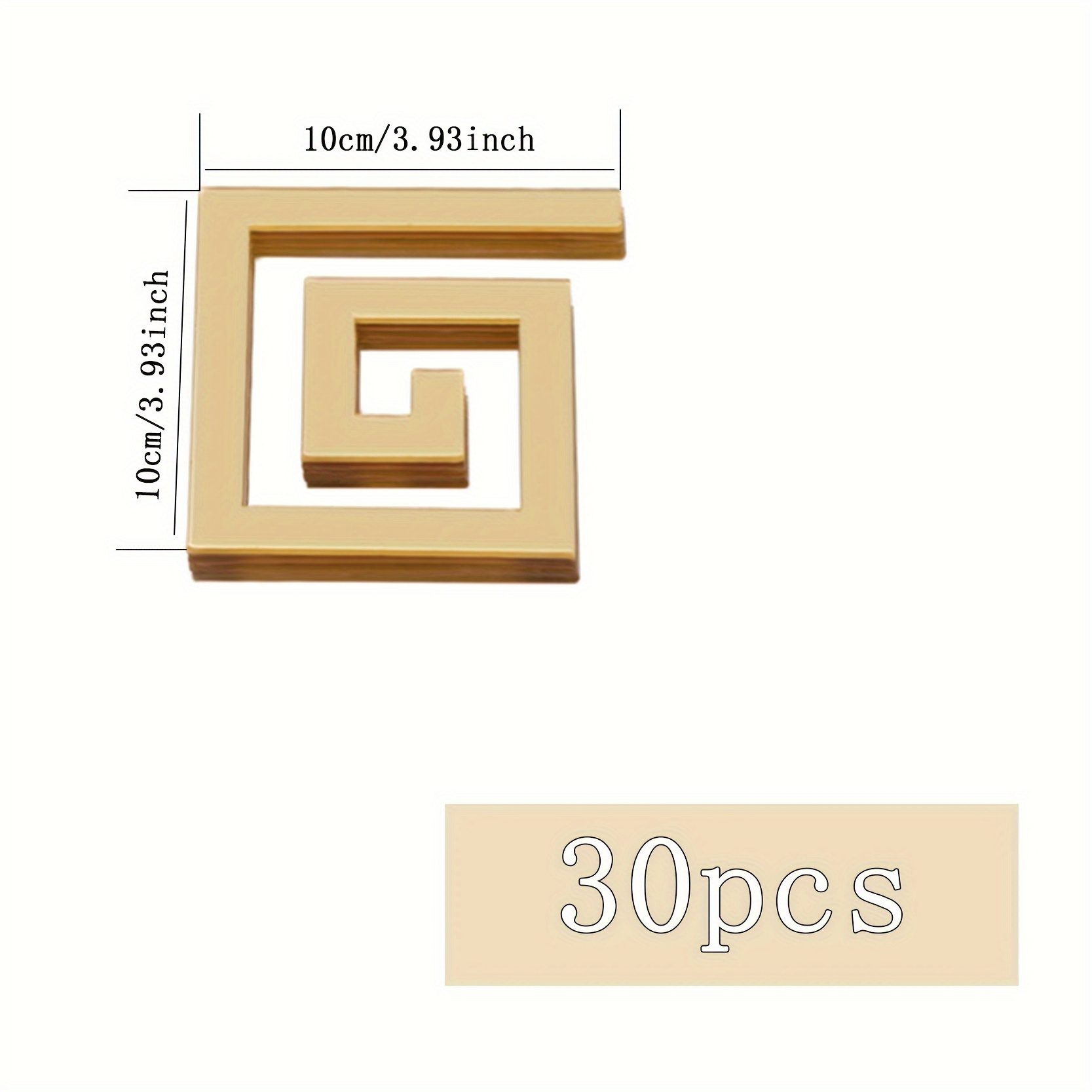 Image of 30pcs Acrylic Self-adhesive Mirror Stickers – Geometric Greek , For Living Room, Bedroom, Home Furniture Decoration, And Window Decoration