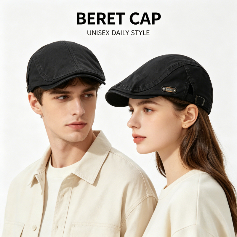 Unisex Solid Color Retro British Style Painter Hat