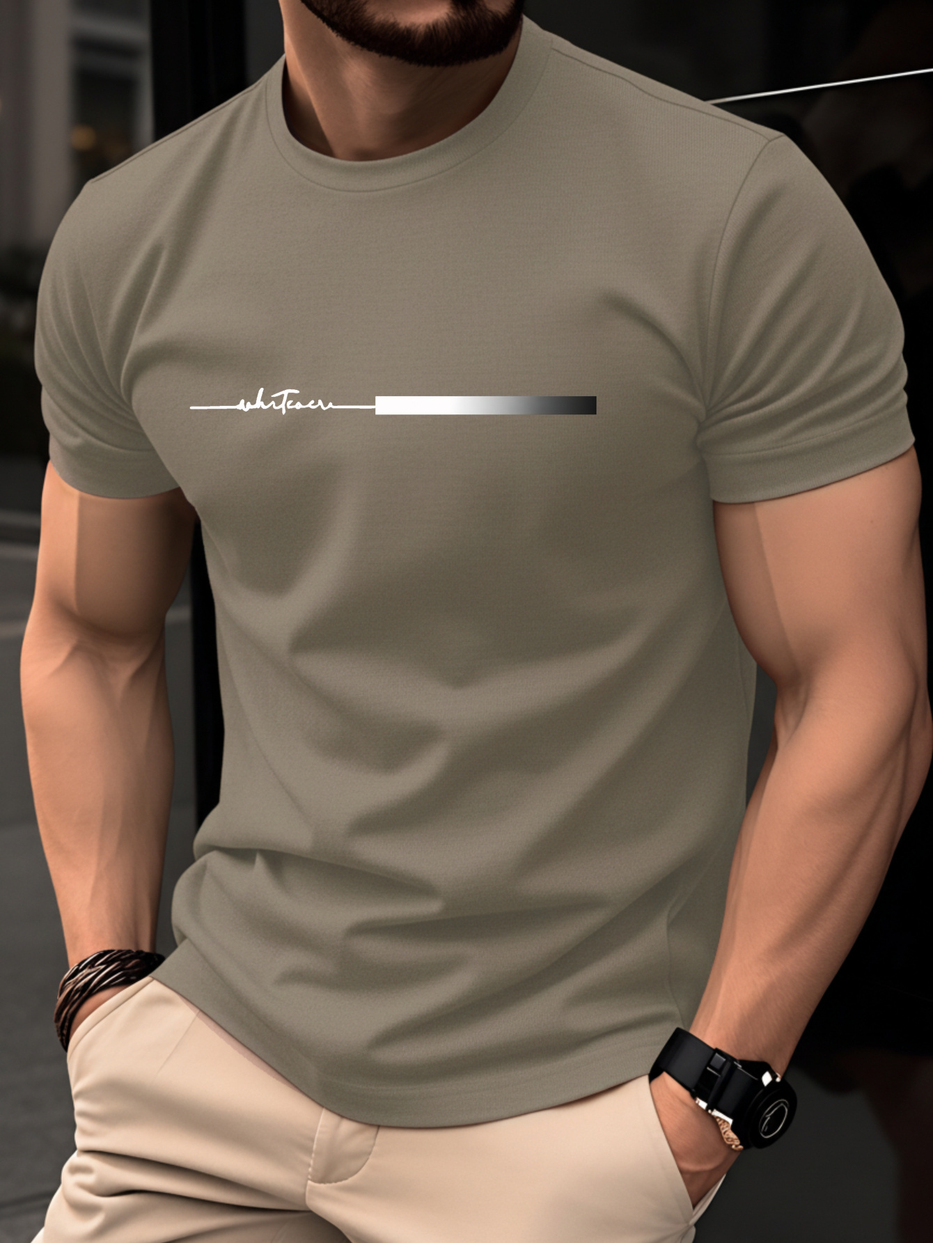 100 mens t shirt summer short sleeved thin   fitting crew neck top trendy fashionable and versatile casual bottoming shirt   letter printing design shows charm