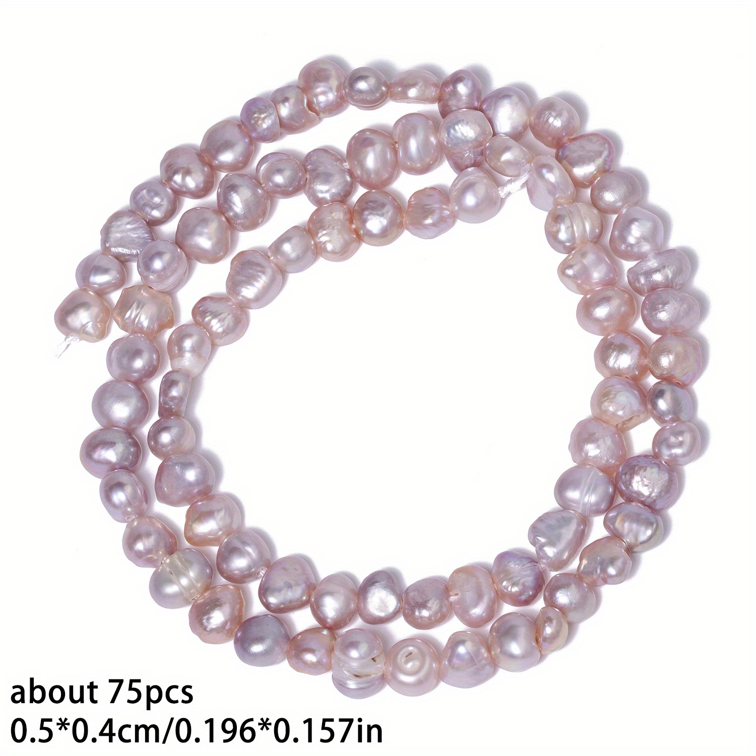 Image of 75pcs Natural Purple Freshwater Freshwater Pearls Beads 4-5mm Large Hole Baroque Freshwater Pearls For Making, Loose Beads For Necklace Bracelet Earring Crafting, Gift For Women