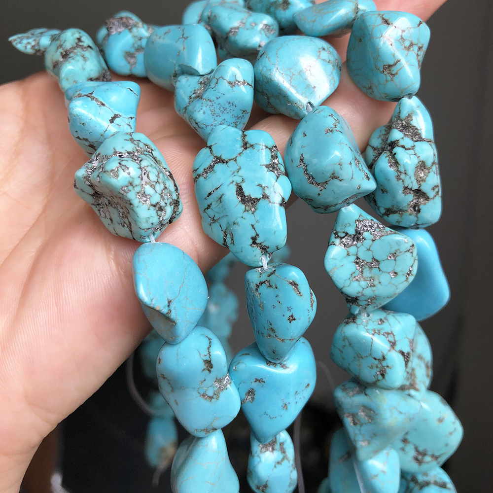 TEMU Perline Sciolte Irregolari in di Turchese Blu per Design Fai da Te, Collane , , Artigianato, Accessori per Creazione di Gioielli