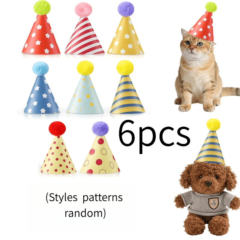 TEMU Party Hat(styles Patterns Random)- Adjustable Felt Birthday Hat, Photo Props Suitable For Halloween, Christmas, Diwali, Graduation Ceremonies,