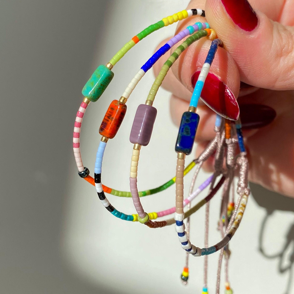 

1pc Bracelet artisanal de , en pierres -précieuses colorées, décoloration, unisexe, à au , cadeau les , d'