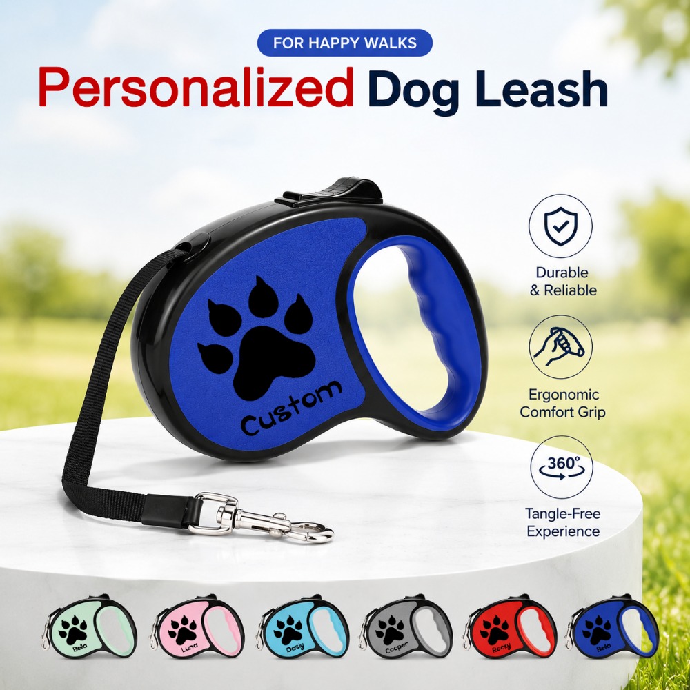 Customizable Extendable Dog Leash with Anti-Tangling Design
