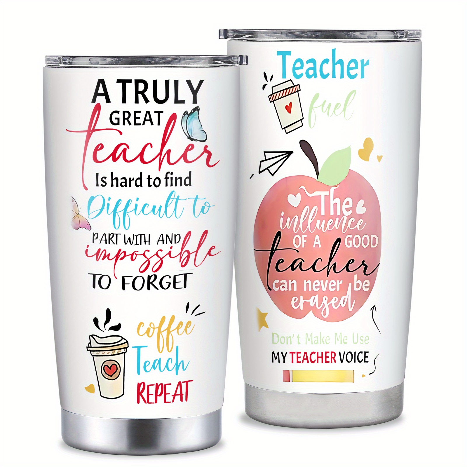 TEMU 1pc Of A 20oz Water Cup Themed Around , Made Of Stainless Steel, Suitable For Coffee, Featuring A Lid. An Ideal Appreciation Gift For Educators,