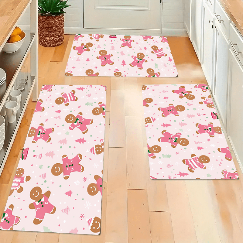 

Christmas Man Pattern Bath Mat Set, , , , Use For , , - 1/2/3pcs Set