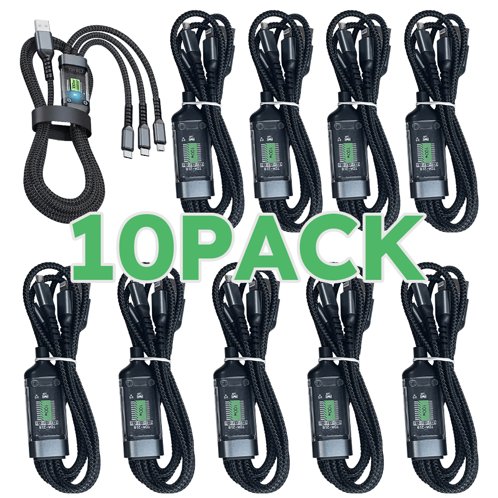 TEMU Jogrytece Offers A Set Of 10 Nylon Braided Charging Cables Each Of 100w Power Cables Come With A Digital Display And Feature A Single Usba TEMU Jogrytece Offers A Set Of 10 Nylon Braided Charging Cables Each Of 100w Power Cables Come With A Digital Display And Feature A Single Usba