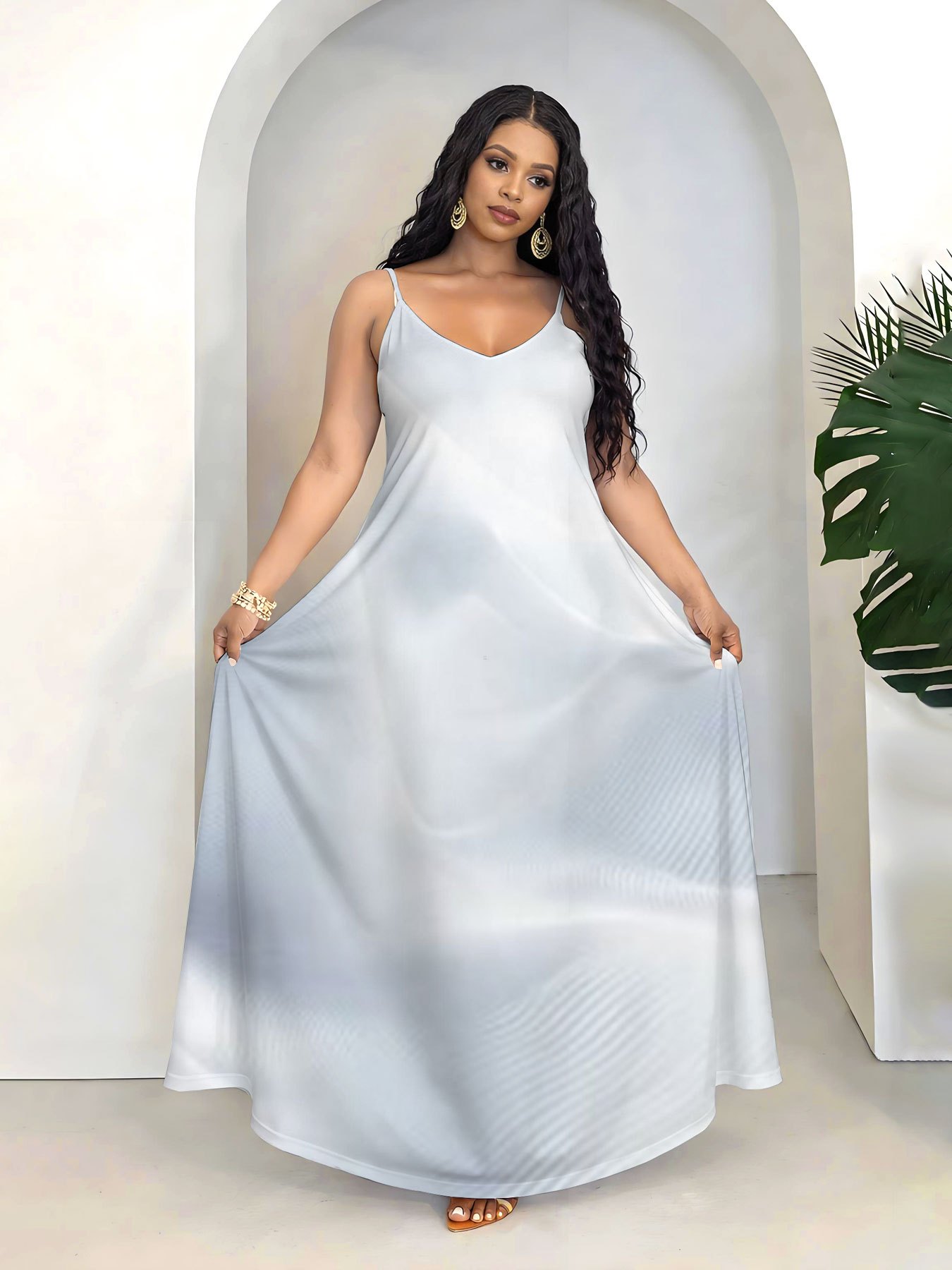 white dress plus sizes sold on Temu United States