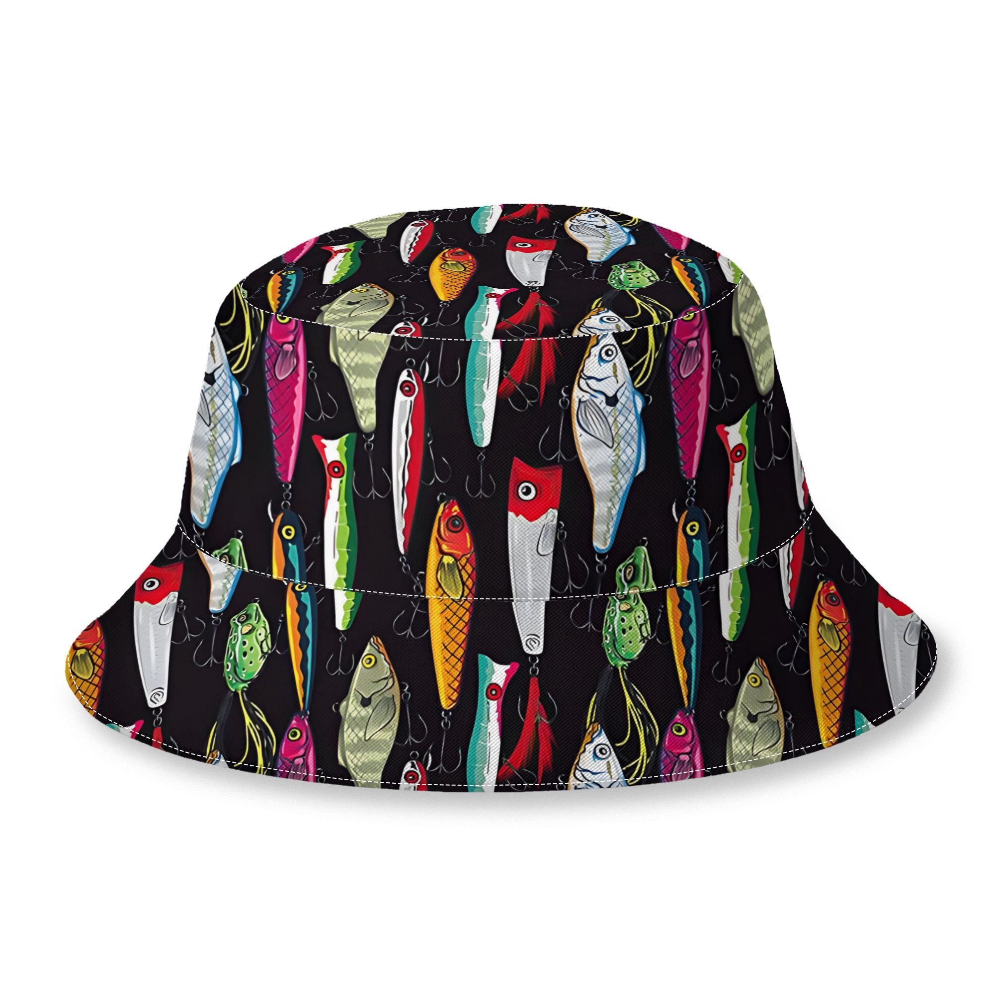 TEMU Men's & Funky Fishing Bucket Hat With Fish Bait - Lightweight Unisex Fisherman Suitable For Parties, Outdoor Activities, - Novelty Hat For And