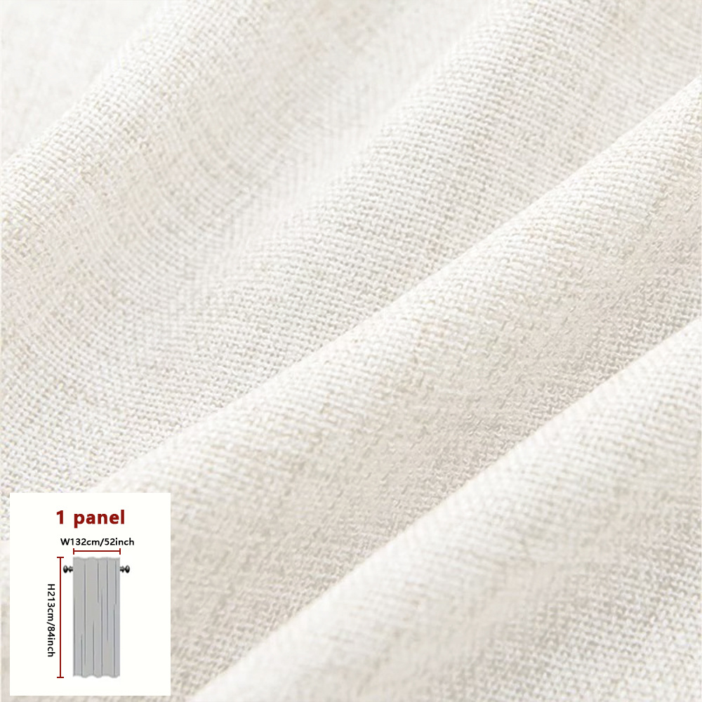 TEMU 1pc Modern Fashionable Japanese-style Minimalist Jute Curtain, High-quality Draping Texture, Suitable For Living Room, Dining Room, Bedroom,