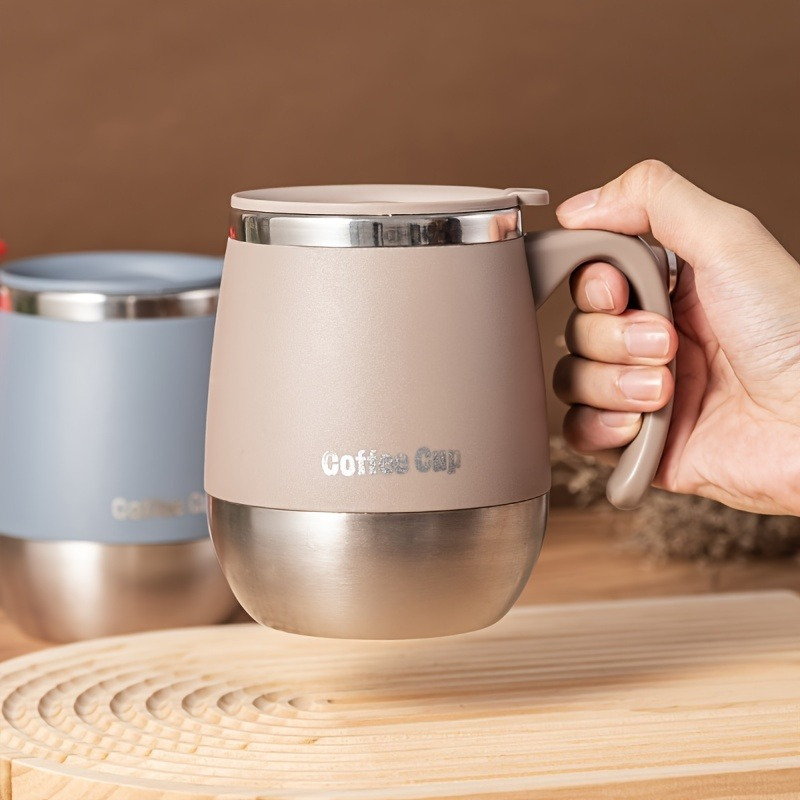 

Stainless Mug With Insulation And Belt Lid, Anti-scald, Plastic Cup For Office And Home Use