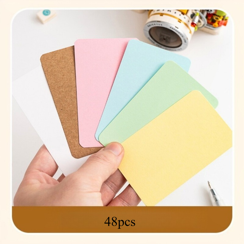 TEMU 48pcs Macaron-colored Paper Cards, Random Colors, Design, Suitable For Weddings, Birthdays, Christmas, Halloween, Thanksgiving, Valentine's Day,