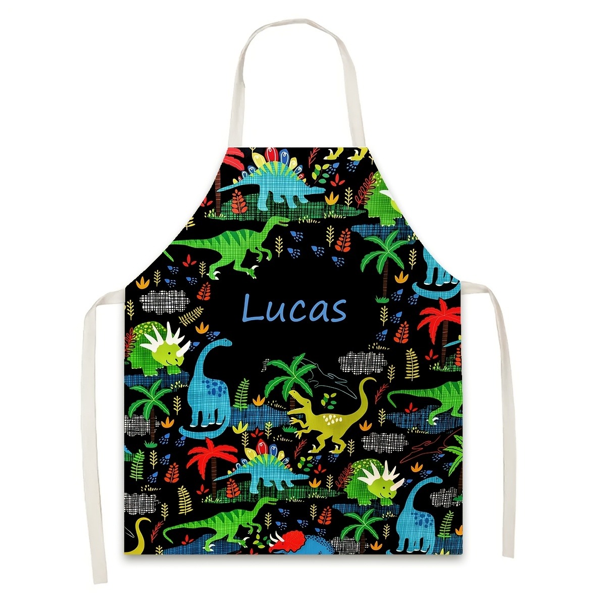 TEMU 1pc Name/slogan Dinosaur Apron With Text & Print - Birthday Gift Suitable For, Waiter Apron,, Events, Cloth For Themed Parties And Adventures
