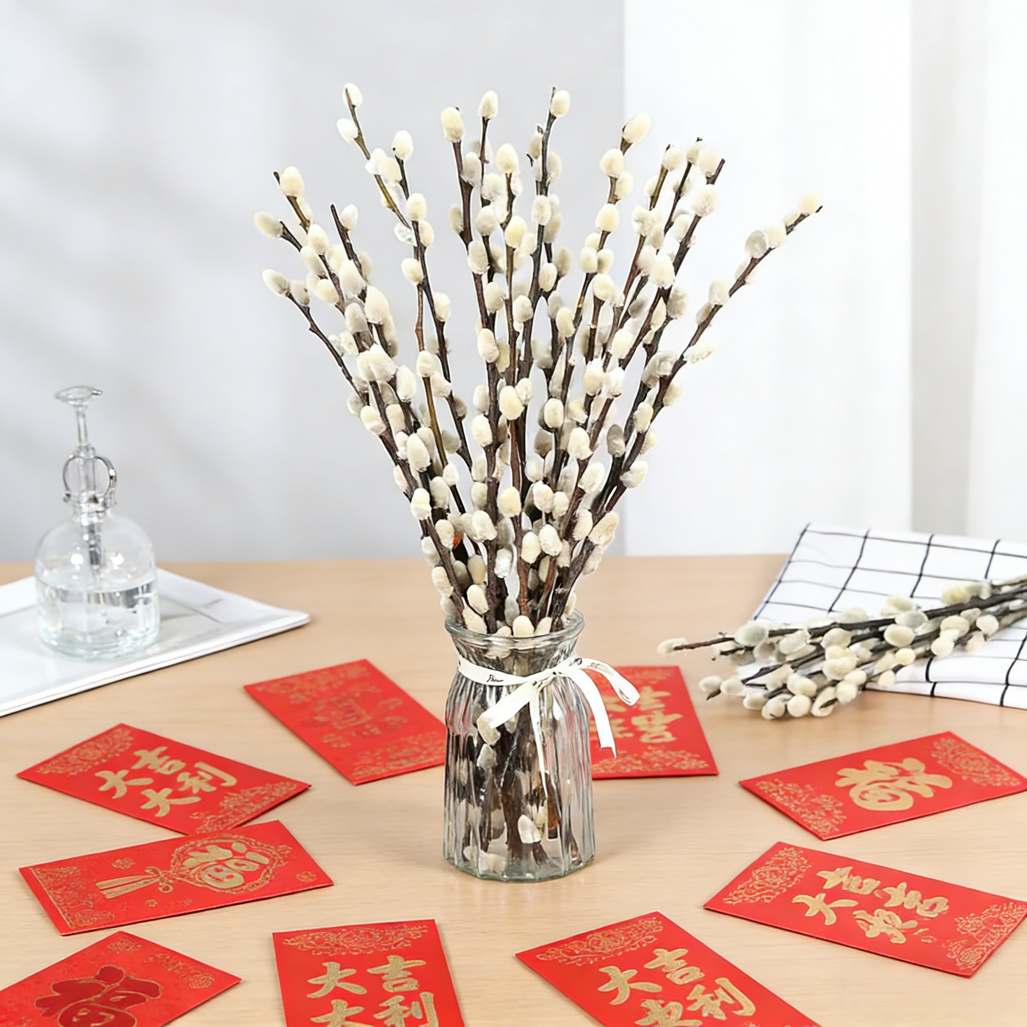 23pcs White Artificial Flowers Decor - Perfect For New Year And Lunar New Year Celebrations, Wedding Centerpieces, Living Room Table Decor, Parties, Stores, Christmas Decorations