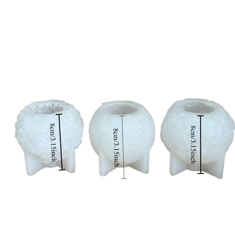 3pcs Silicone Plaster Mold Decor Ornaments Flower Candle Making Mold