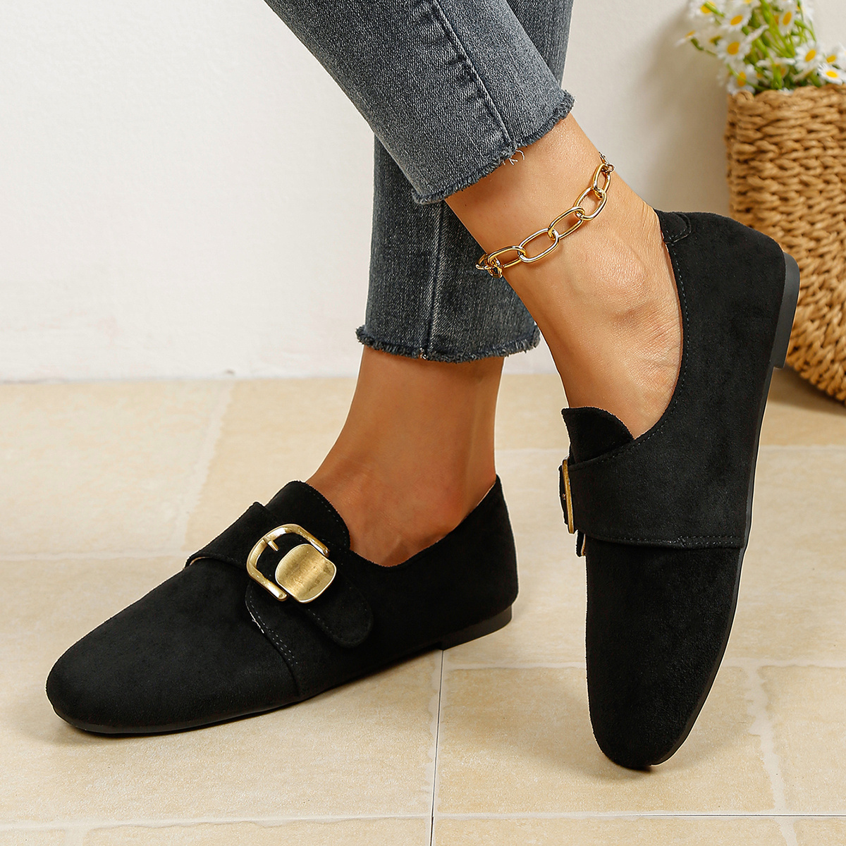 photo de l'article mocassins pour femmes, chaussures pour femmes, chaussures élégantes pour femmes, mode facile et individuelle, décontractées,   et pratiques à  , confortables, polyvalentes, adaptées aux fêtes, banquets,  ,  ,  , photographie de rue, boîtes de nuit, tendance, luxe  