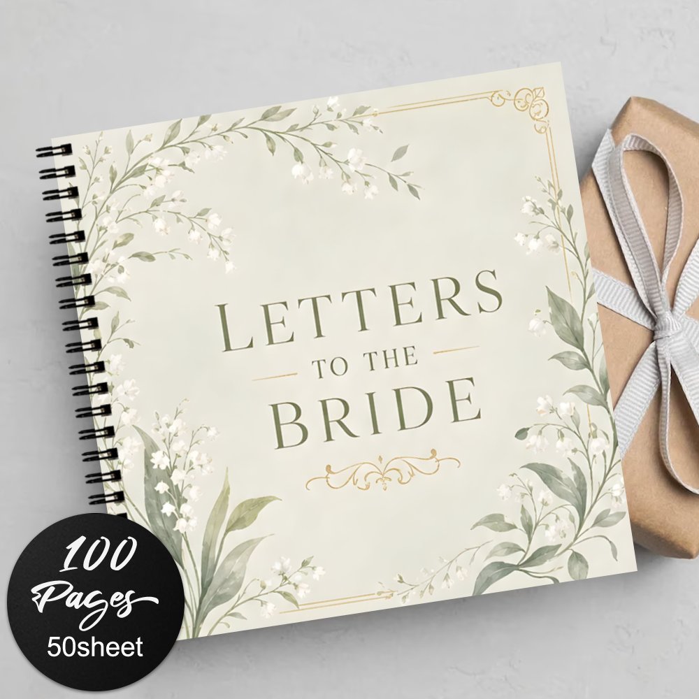 TEMU 1pc Guestbook For Weddings Bridal Showers, Letters To The Bride Floral Themed Guestbook For Recording Events Like Anniversaries Receptions