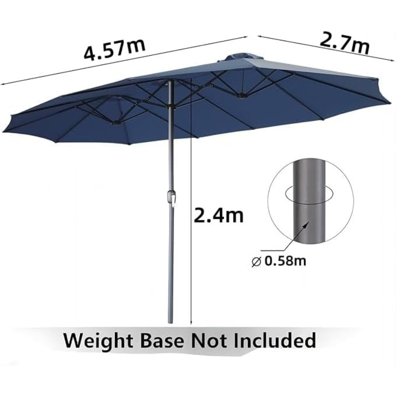 7.5 foot tilt patio umbrella TheLAShop 7.5' 6-Rib Outdoor Umbrella Crank Lift Once the canopy has Color:White / Grey cantilever umbrella extra large Directional snowboards