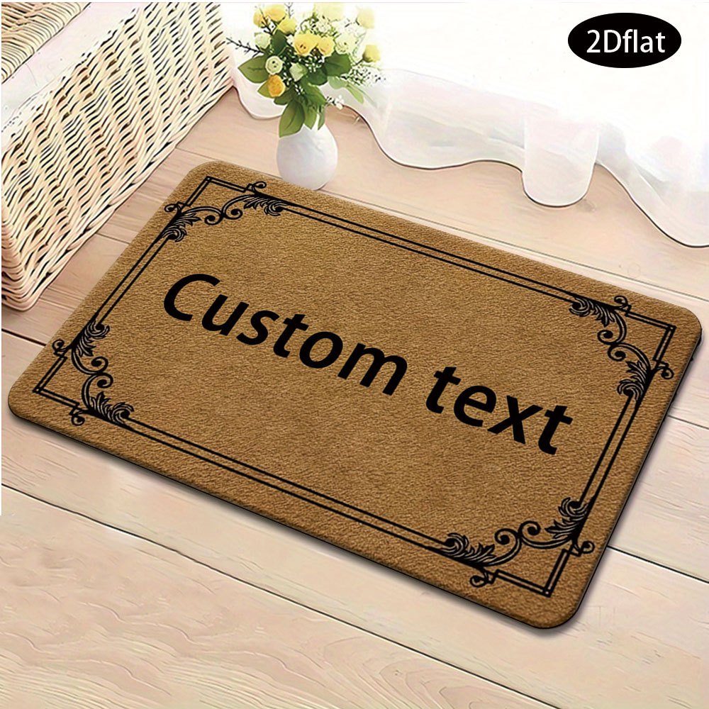 TEMU 1pc Custom Doormat Carpet, Custom Carpet, Store Entrance Carpet, Business Carpet, Company Door Mat, Home Doormat, Text Custom Doormat Carpet,