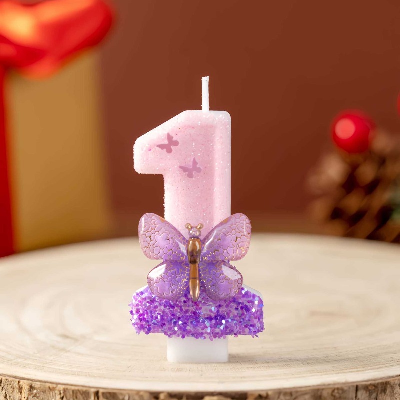 Image of New Cute Number Birthday Candles 0-9 Cake Candles Party Decoration Birthday Handmade Candles