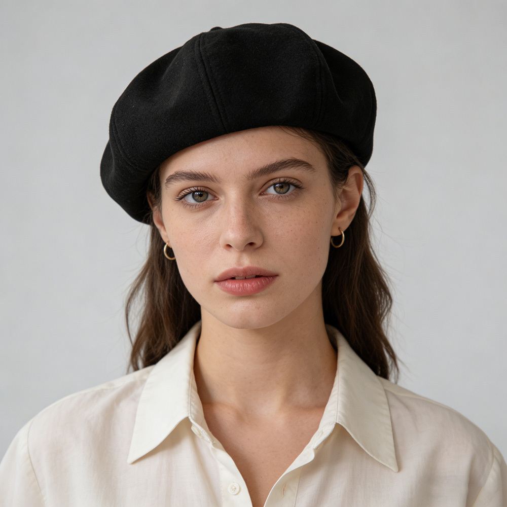 TEMU Women's French Beret Hat - Soft Lightweight Non-elastic Suitable For Daily Commuting, Travel & Dating, Adjustable Closure, Hand Washable Winter