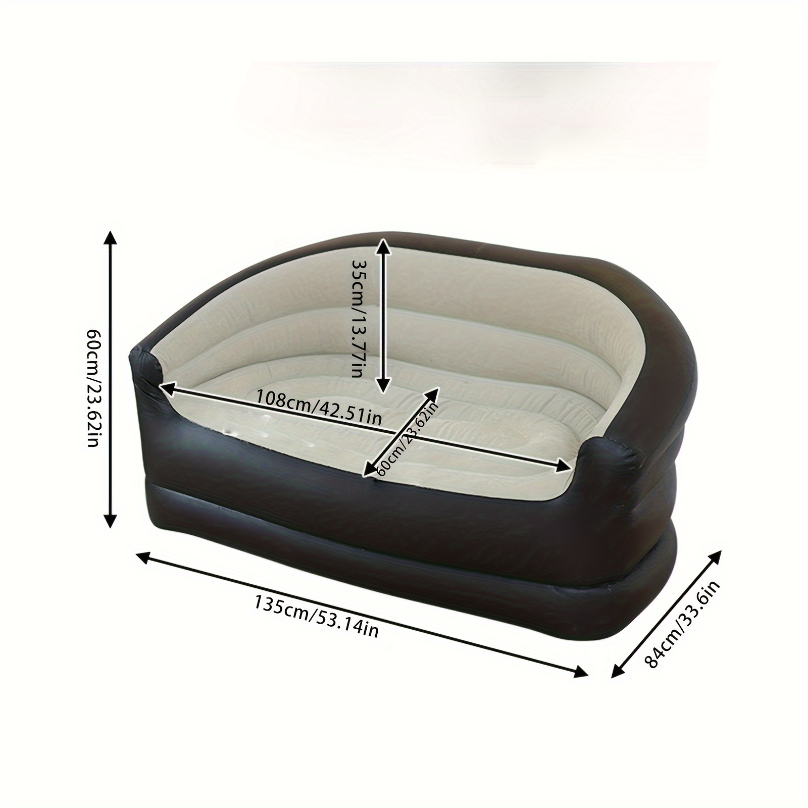 An Inflatable Outdoor Sofa, Portable Inflatable Couch, Foldable Double-Seat Inflatable Sofa, Portable Inflatable Lounge Chair, Equipped with an Air Pump, Featuring a PVC Frame, Suitable for Camping And Family Leisure.