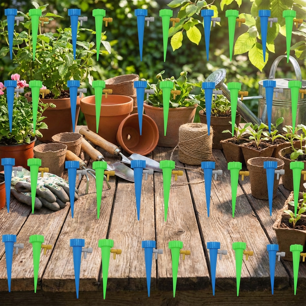 40pcs self watering drip irrigation system adjustable flow - Temu Qatar