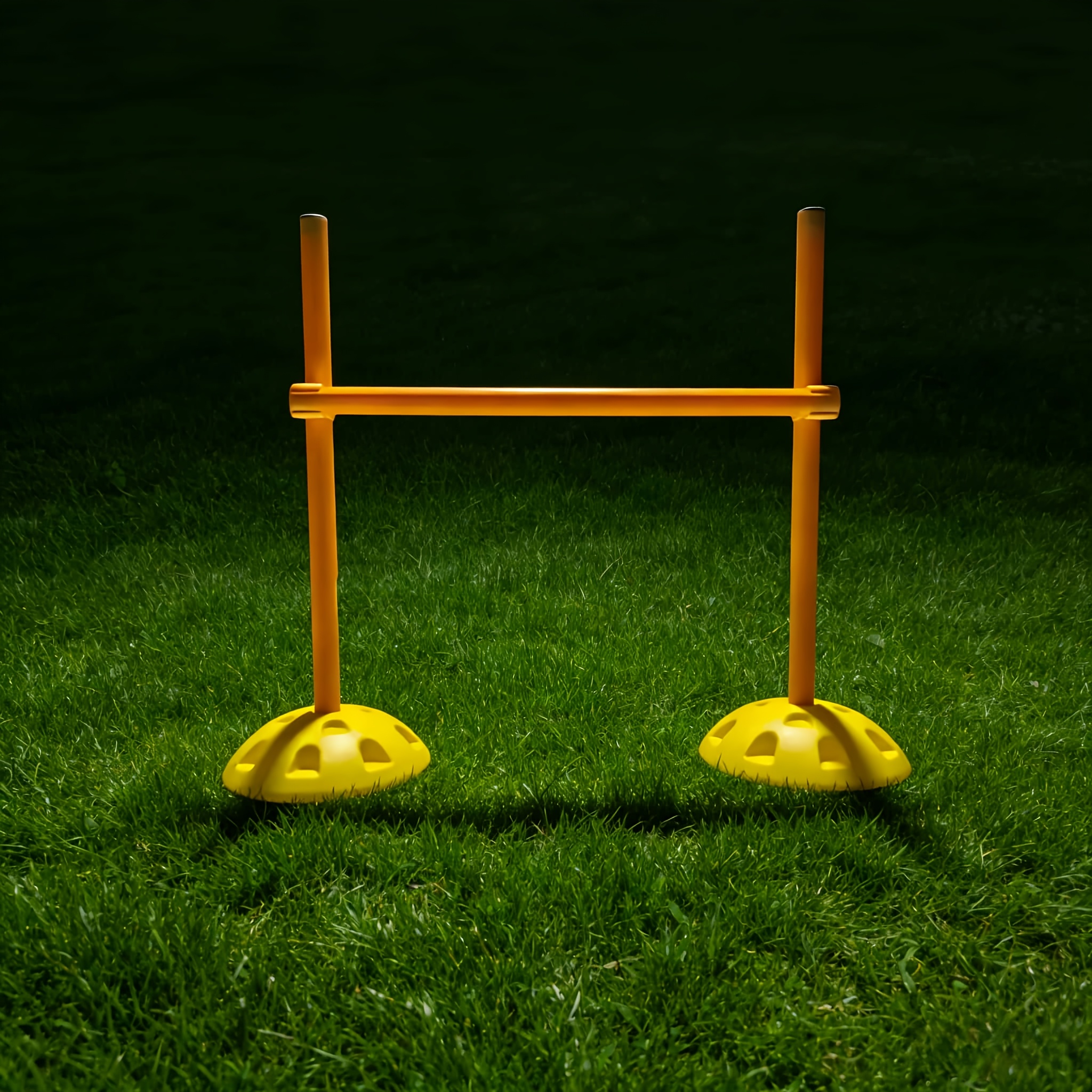 TEMU Pet Yellow Foldable Training Pole Set/height-adjustable Agility Bar, Made Of Non-slip Pe+abs Material, Portable 3-section Design(+ 2 Bases),