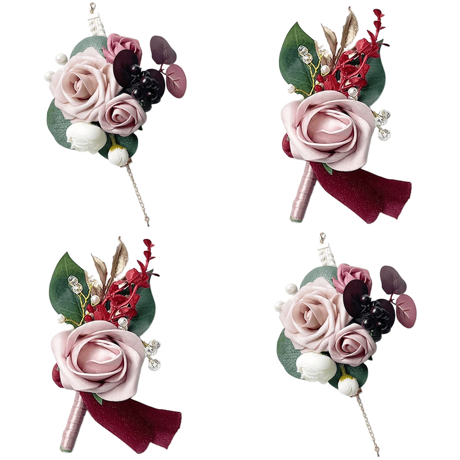 Fleur Épinglette Boutonnière - Lot De 8 - Pour Mariage, Fête, Costume - Blanc - Accessoire Révers Élégant
