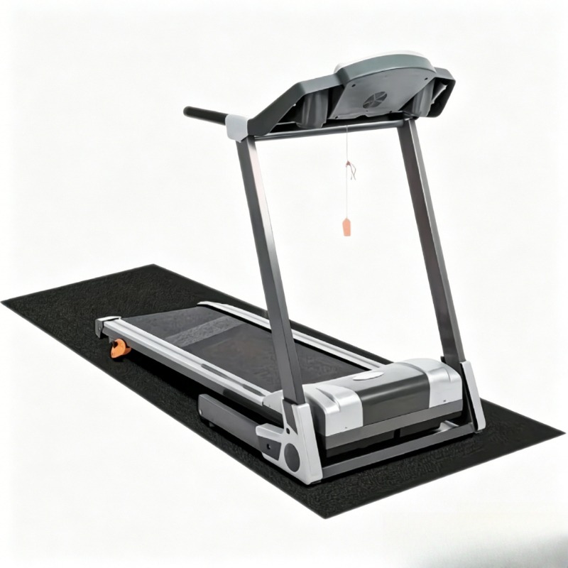 Non-Slip Treadmill Mat - Thick Shock-Absorbing Underlay for Carpets and Floors, Black, Ideal for Ellipticals and Bikes, Exercise Mat, Smooth for Exercise Equipment, Durable Rubber Mat
