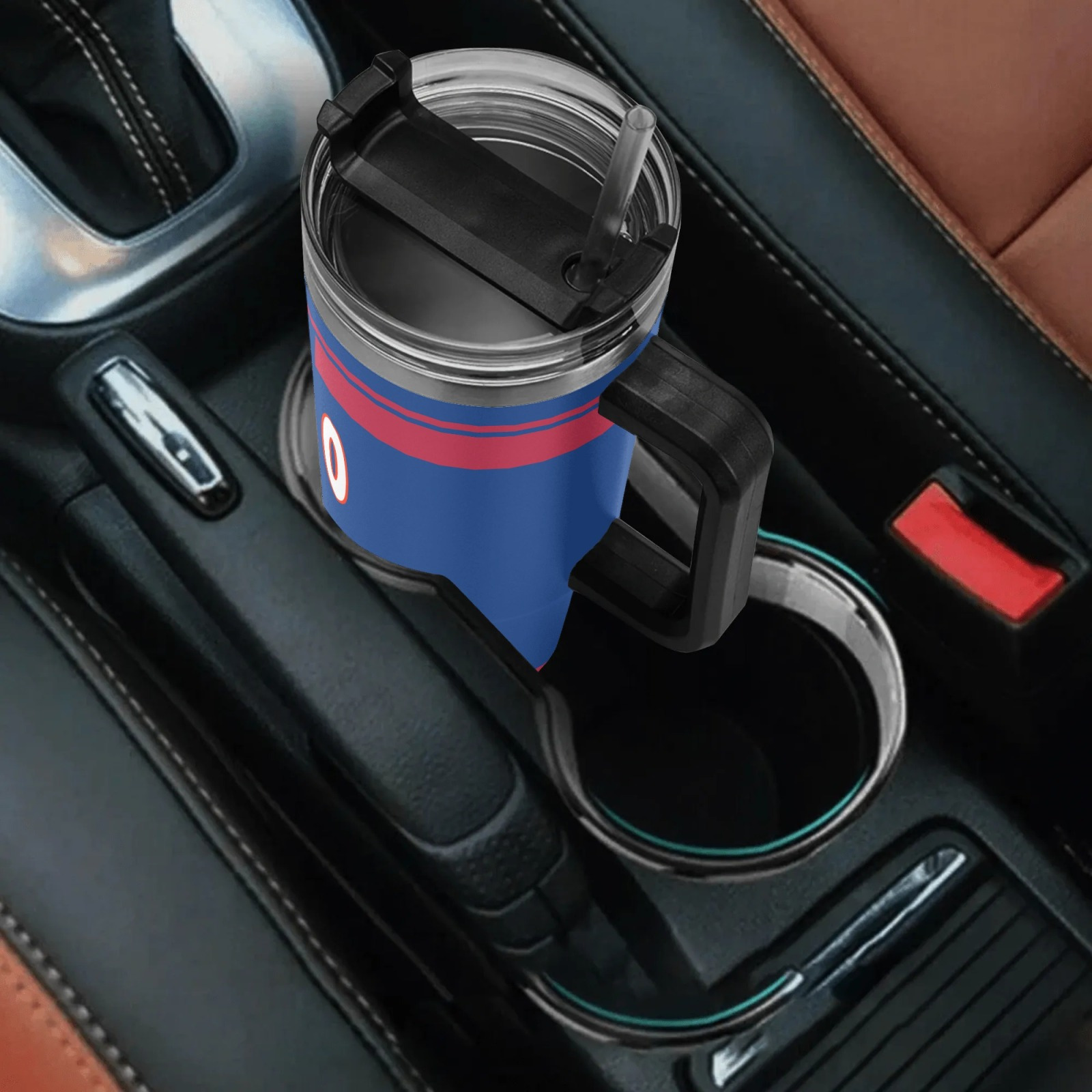 40oz 1pc customized buffalo football stainless steel insulated tumbler anti slip portable car cup personalized name travel cup hand wash only reusable maintains beverage hot or cold multi purpose for water iced tea coffee smoothies   car office home   for fan 3