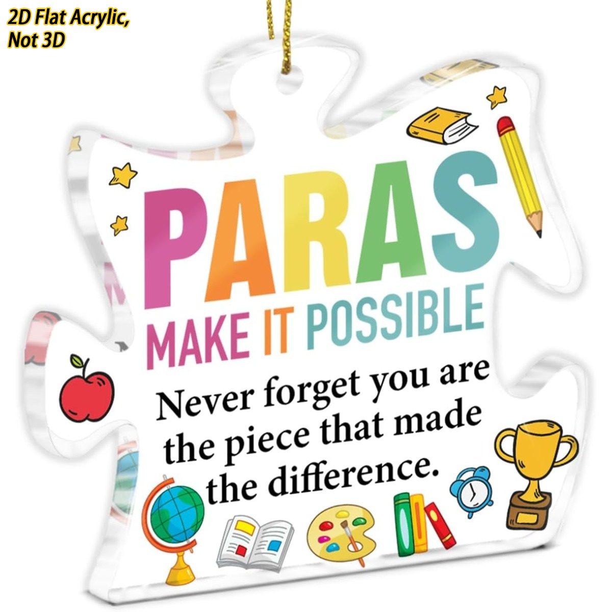 TEMU A Decorative Gift Ornament For Paraprofessionals, Expressing Gratitude For Teacher And Paraeducators. This Acrylic Puzzle Piece Ornament Serves