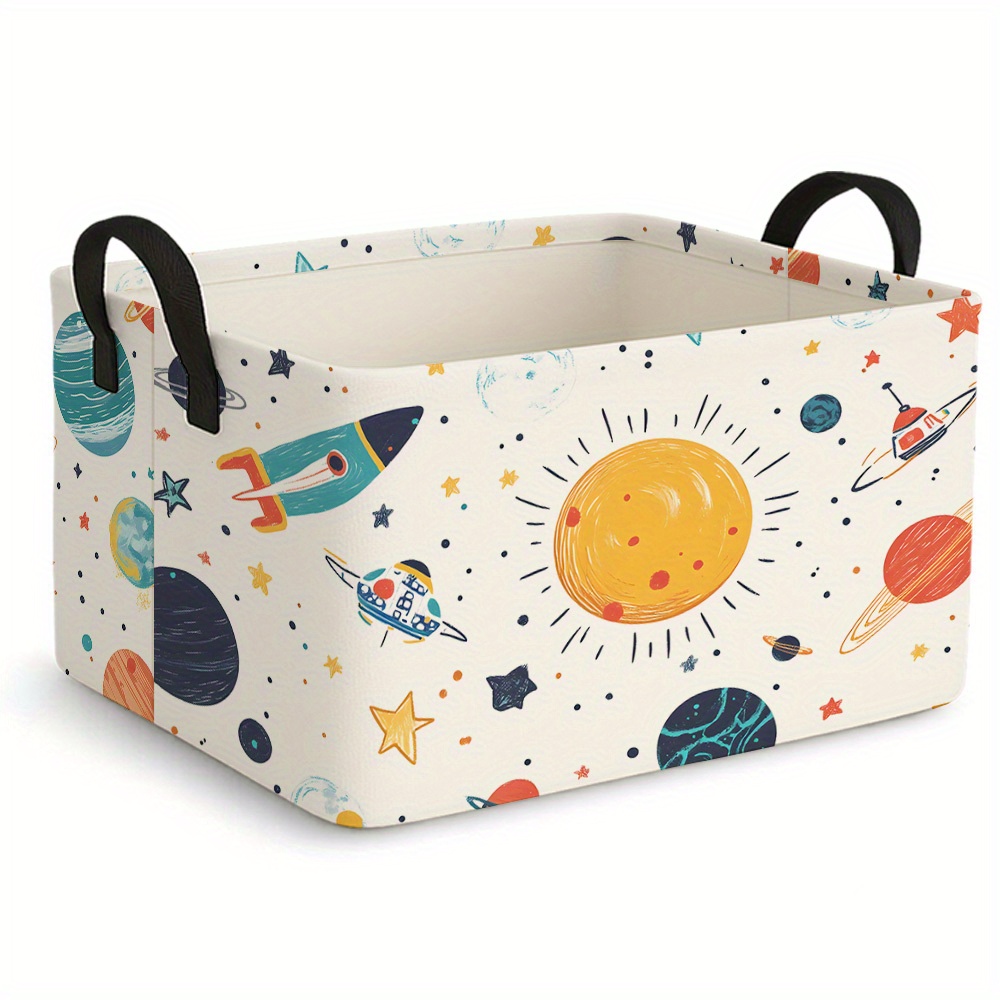 TEMU 1 Cesto di Stoccaggio Pieghevole Extra Large con Design Minimalista a Motivo Spaziale, Cesto di Stoccaggio Pieghevole Oversize, Contenitore ,