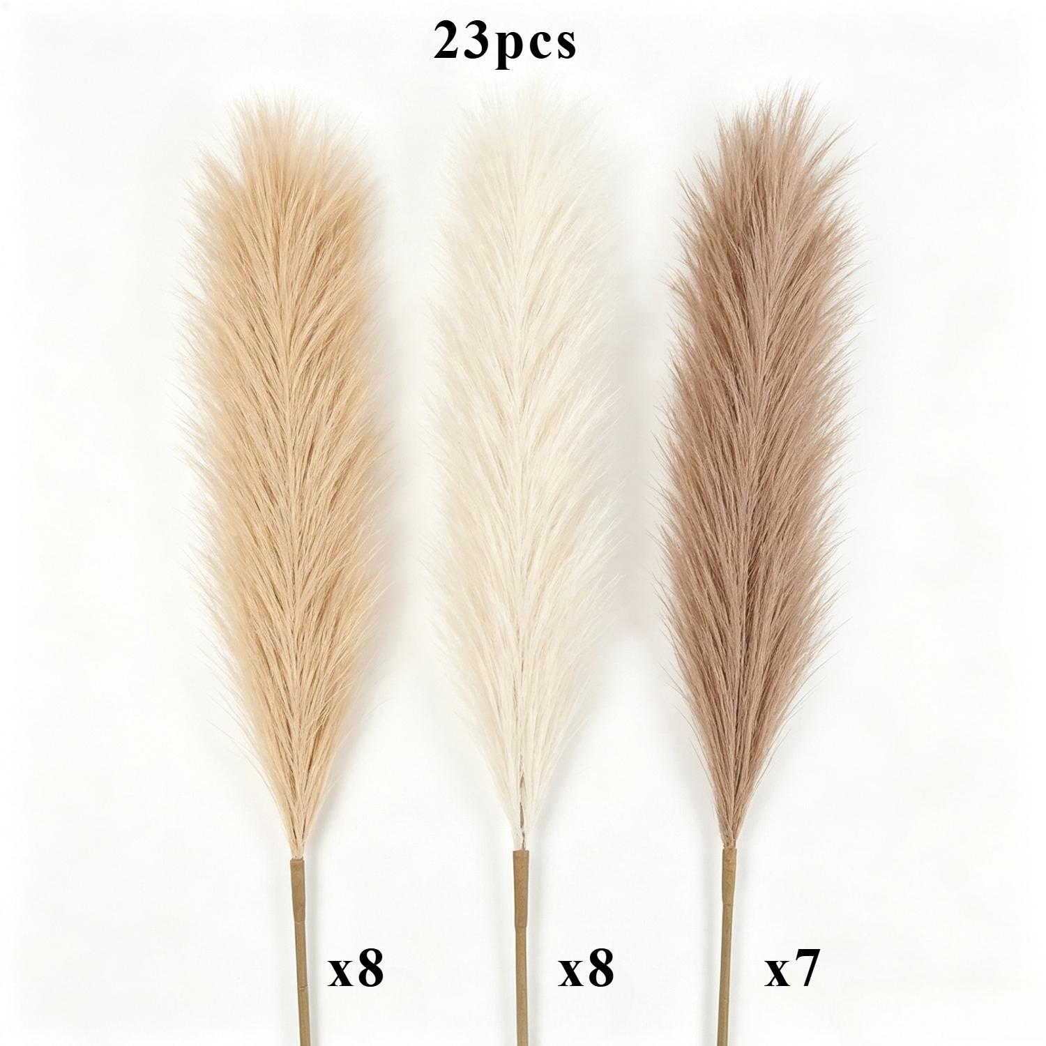 TEMU 23 Tiges d'Herbe de la Artificielle, Texture d'Herbe Moelleuse Très Réaliste, Grandes Tiges de Fausses avec Naturelle | pour les Vases au Sol de