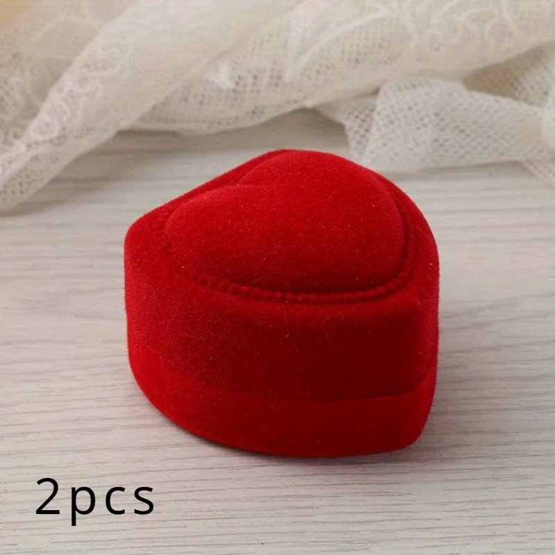 2pcs Heart-shaped Jewelry Boxes With Clear Window, Wedding Or Valentine's Day Gifts, Elegant Storage For Earrings & Small Jewelry, Jewelry Gift Box, Jewelry Boxes