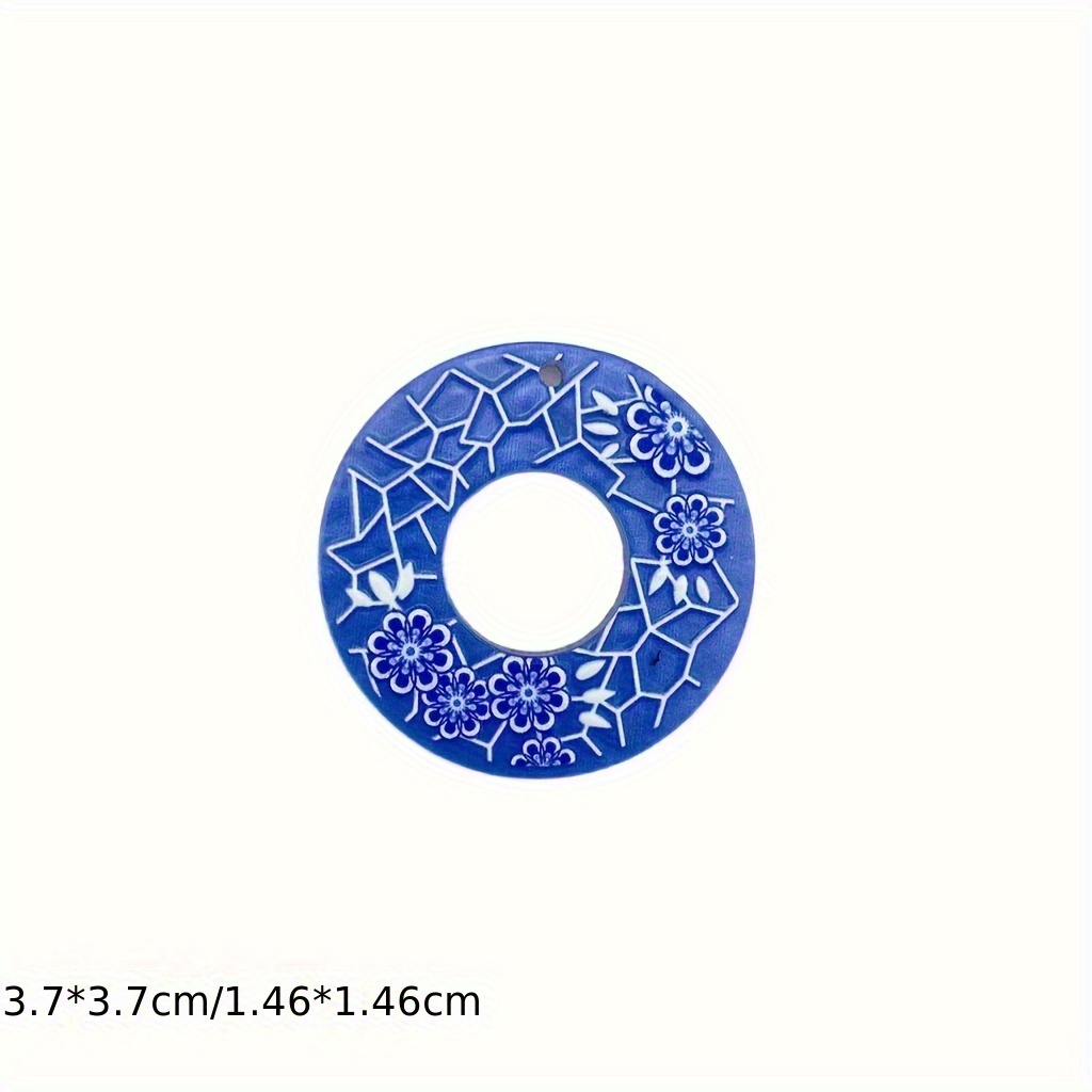 6 Acrylic Chinese Style Relief Pendants for Keychain Earrings