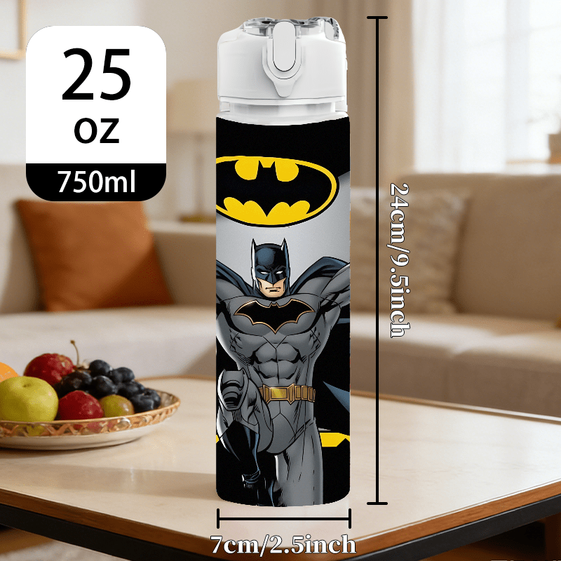 TEMU 1pc .' Cool Batmanprinted Water Bottle, 750ml (25oz). Leak-proof Sports Water Bottle, Made Of Lightweight And Durable Plastic. Suitable For