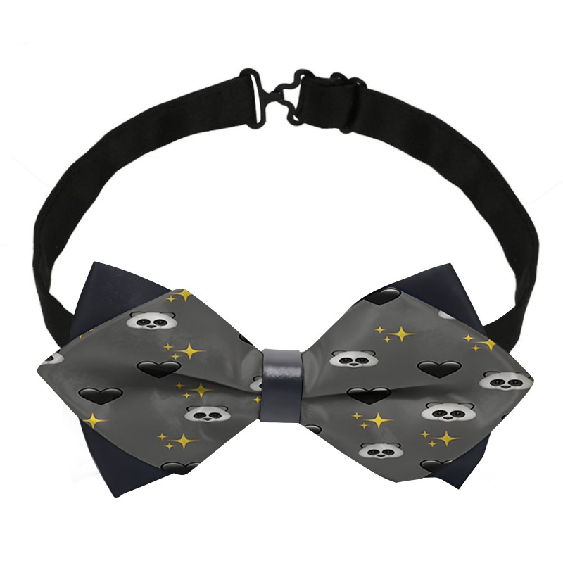1 adjustable mens bow tie gray base cute bear bow tie mens party accessory   polyester fabric suitable for costume halloween music festivals holidays formal occasions weddings   wear