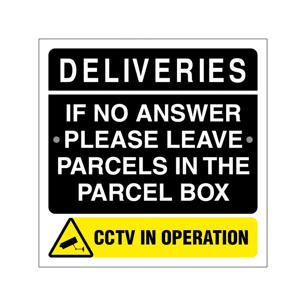 TEMU 1pc Durable Acrylic "if No Answer, Please Leave Package In Box" Sign With Cctv Warning, Fade-resistant, Wall-mountable, Ensuring Safe Delivery