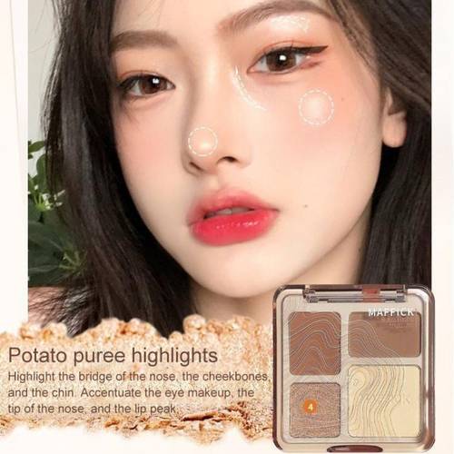 na kulay na matte palette - 3 face lift powder na angkop para sa nose shadow, eyeshadow, blending /photoshoots, student makeup disc, pampaliwanag para sa