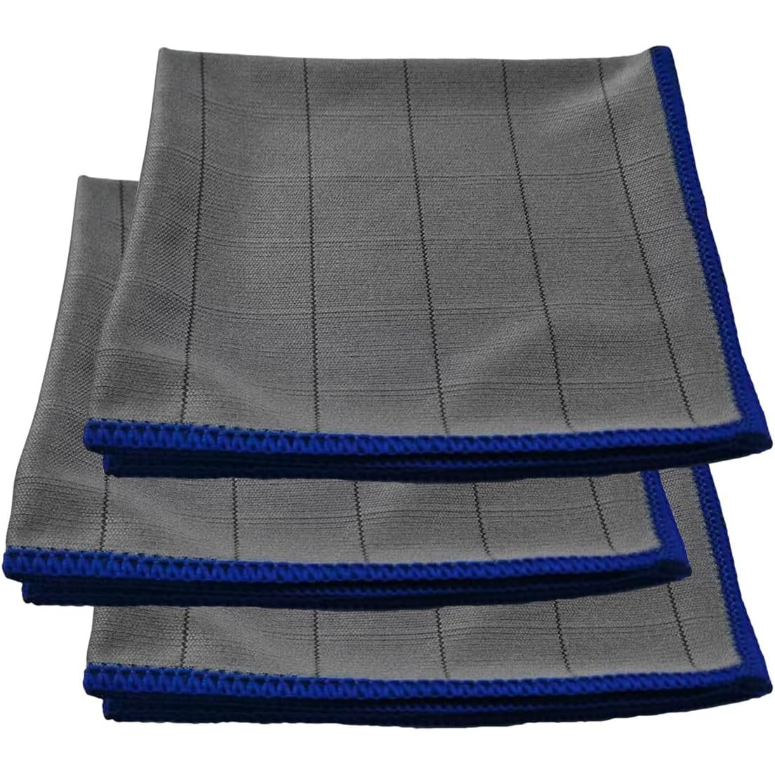 Image of 3 Packs Car Carbon Microfiber Towels, 12" X 12" No Lint No Streak Cleaning Towel, Reusable Soft Car Wash Cloth, Universal Auto Polishing Detailing Rag For Glass Window Mirror(blue)
