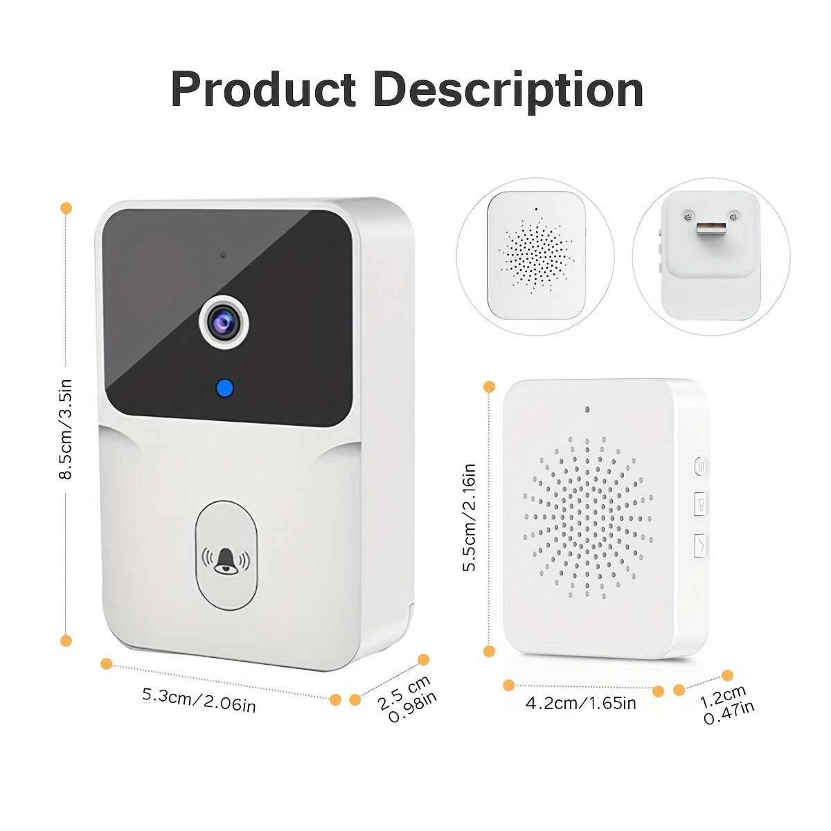 Smart HD Video Camera Wireless Doorbell with Night Vision