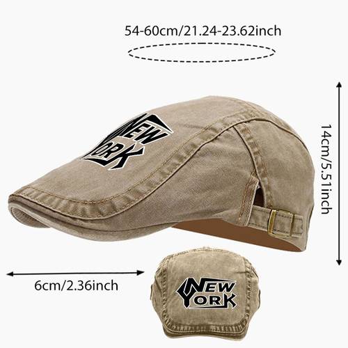 men women vintage newsboy cap adjustable retro beret with nyc letter print lightweight suitable for spring summer travel parties daily wear suitable for valentine day father day gifts hand washable