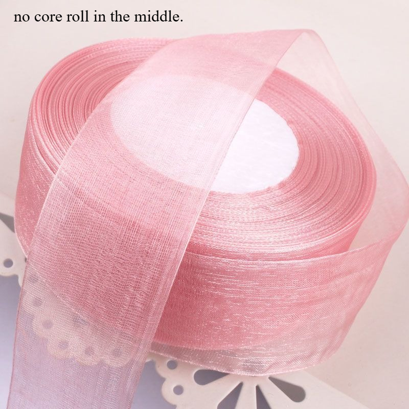 TEMU Nastro in organza tulle rosa nude da 4 cm, 7 , e nastro, accessori per capelli, , confezioni regalo ecc.