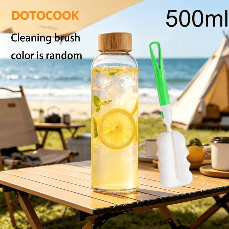 TEMU Dotocook Borosilicate Glass Bottles Come With Caps And Cleaning Brushes (color Random). Are Reusable, Leak-proof, And Heat-resistant. Ideal For