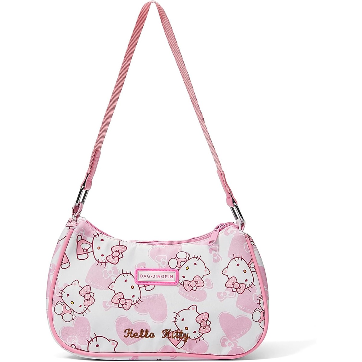 Image of Licensed Cute Chibi Mini Crossbody Bag Suitable For Women & - Nylon Zipper Closure Shoulder Bag, Compact , Ideal Gift For Christmas, Valentine's, Mother's Day ( Themed)