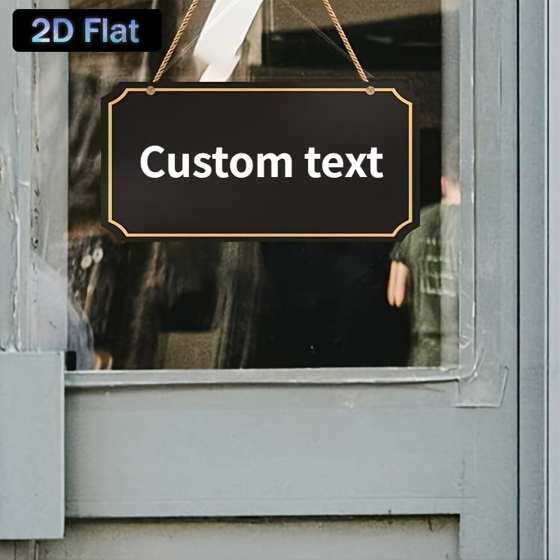 TEMU 2d Flat Custom 1pc Double-sided Open/closed Sign, Business Hours Hanging Sign, Shop Opening Sign With Rope, Suitable For Commercial Walls,