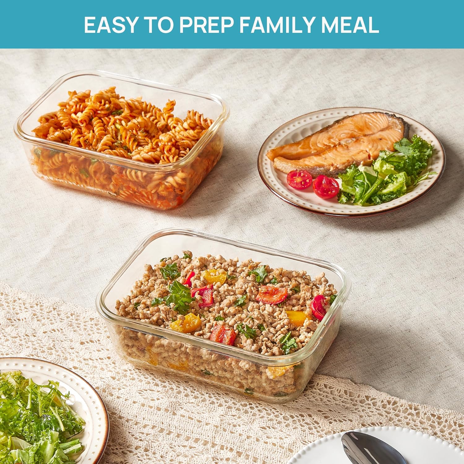 16pcs borosilicate glass serving containers with lids airtight lunch boxes for food storage microwave oven freezer dishwasher safe ideal for   vegetables sandwiches meal prep Product details 4